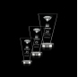 Wholesale Hot Selling Custom Fashion Blue Diamond Stereo Blue Crystal Trophy Award