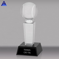 Wholesale Cheap Customized Logo Engraving K9 Crystal Glass Volleyball Trophy