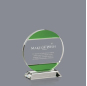 Many Years Factory Green round custom transparent crystal trophy crystal trophy