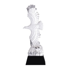 Trophée de prix en gros Cadeau promotionnel Verre Crystal Eagle Figurine animale à vendre