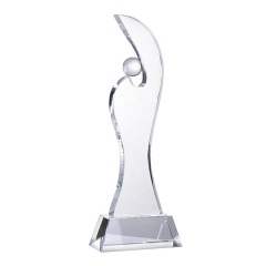 2020 Trophée de récompense en verre de plaque de cristal en forme de flamme vierge personnalisée en usine