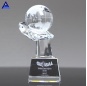 Clear Blank World Map Crystal Hand Globe With Base For Office Gift