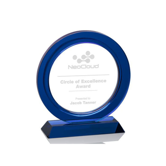 Custom Quality 3D Engrave Blank Crystal Trophy/Award/Circle Pillar/Trophy Crystal