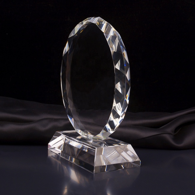 Costomized Wedding Gift Sunflower Faceted Laser Crystal Optical Award