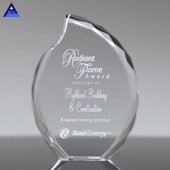 Récompense populaire en cristal optique de forme de flamme de Lambent pour l'honneur d'affaires