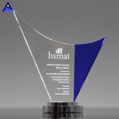 Trophée Crystal Wave de fabrication de prix personnalisés de haute qualité en gros bon marché