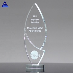 Nouveau produit chaud le plus populaire Trophée de récompense en cristal élégant transparent d'éclairer