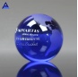 Promotional Top Quality Newest Blue Trophy Crystal Globe For Business Gifts