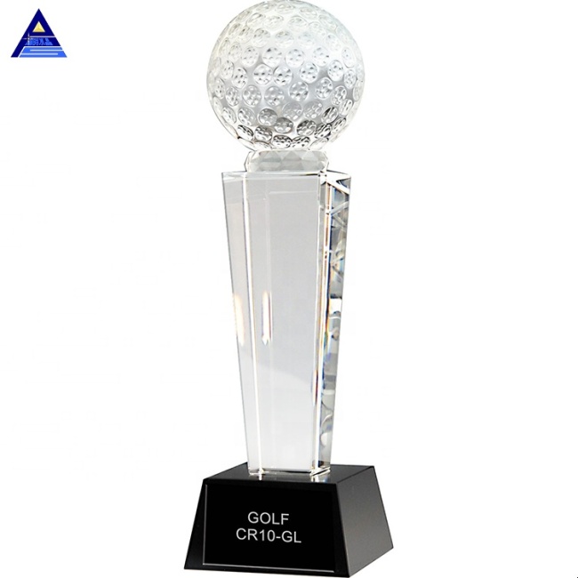 Hot Sales Honorable Gift New Design Crystal Golf Trophy
