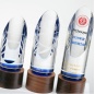 New design crystal trophy  award custom creative solid trophy wooden Ice peak obelisk crystal award