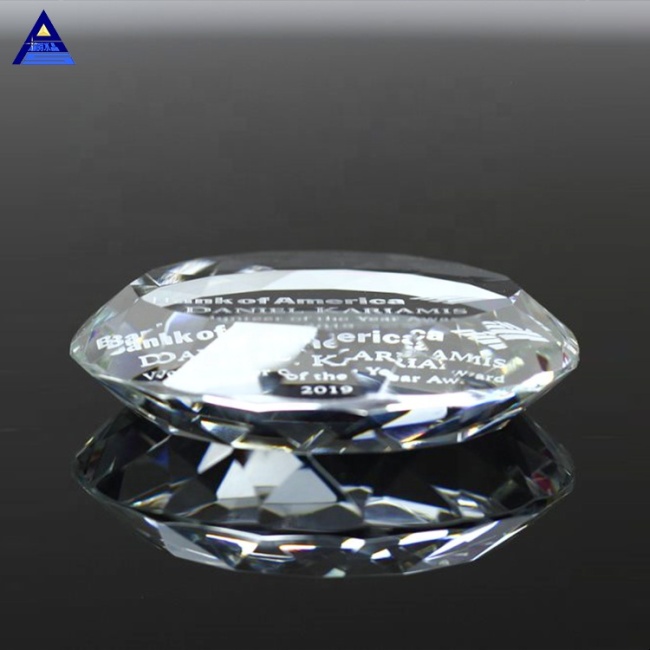 Wholesale High Quality Custom Printing Design Handmade Blank Multifaceted Crystal Round Paperweight