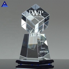 OEM Custom Made Clear Crystal Award In Motion Trophy For Honor