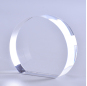 3D Laser Engraved Round Shape Crystal Paperweight Stand For Employee Award