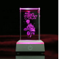 Graces Dawn K9 Crystal Material 3D Laser Etched Crystal Photo Cube 4 led Colorful Lights Can be touch switch