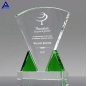 2020 New Style Custom Made Emerald Triad Crystal Plaque Award For Trophy