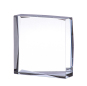 Souvenir Blocks Use 3D Laser Engraved Square Crystal Glass Paperweight For Corporation