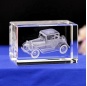 3D Laser Engraved Blank Small Antique Private Car Glass Cube Block Crystal Car Model