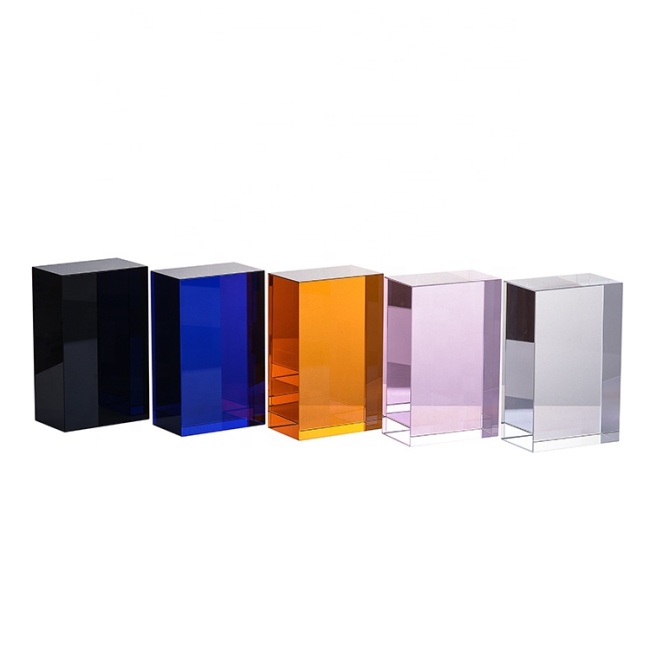 New 2020 Factory Clear Crystal And Customized Colored Glass Block Blank Cube