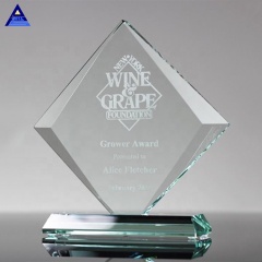 Pujiang Factory Custom Wholesale Beveled Gem Glass Award Trophy