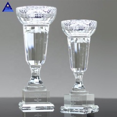 China Promotional Wholesale Elegant Crystal Trophy Cup With Clear Crystal Base