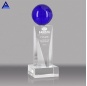 New Customized Blue Pillar World Globe Ball Crystal Award Trophy