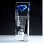 2021 diamond crystal trophy with Engraved Logo/clear crystal diamond trophy/Diamond Shape Crystal Award for business gift
