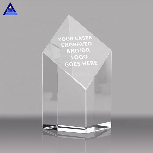 Personalized Blank Crystal Obelisk Glass Medal Trophy award For Souvenir