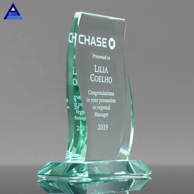 China Factory Supply Business Gift Customized Aspire Jade Glass Awards/Wholesale Blank Glass Award Medal