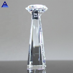 Cristal de diamant en verre de cristal clair à grande essence décorative à facettes