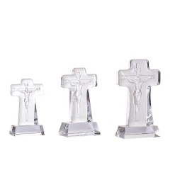 Offre spéciale cadeaux chrétiens croix de cristal debout libre avec Jésus Figurine cadeaux religieux catholiques
