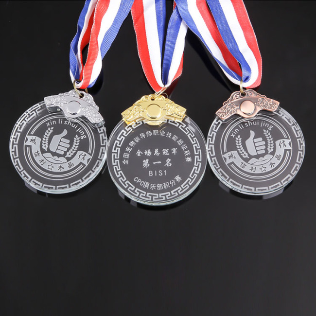 Customize And Ribbons Crystal Ribbon Cheap Custom Sports Medal Metal Award Medals