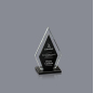 Clear Diamond Shape Glass Award Plaque With Metal Silver Base Custom Company Annivery Gift