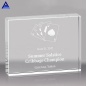 Hot Sale Blank Custom Rectangle 3D Laser Engraving Glass Plaque For Award Gift