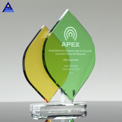 Green and Yellow Flame Remix Crystal Awards pour les cadeaux de travail d'équipe
