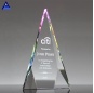 Cheap New Design Clear Customized Business Wedding Gift Plaque Prismatic Shape Crystal Trophy