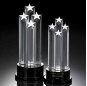 Wholesale cheap custom pentagram star crystal obelisk trophy Ice peak crystal glass awards