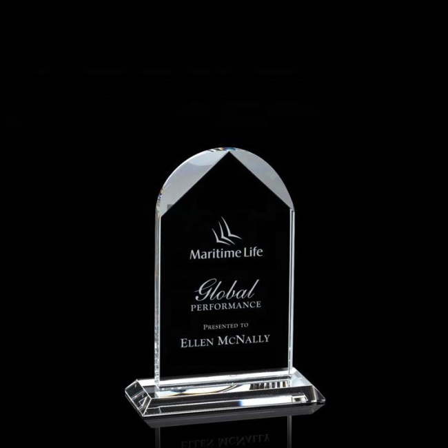 2020 Factory Price Glass Trophy Plaque Blank Crystal Glass Trophy For Laser Engraving