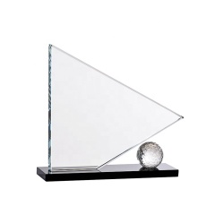 Prix ​​de golf en cristal de forme de triangle de haute qualité K9 pour la gravure personnalisée