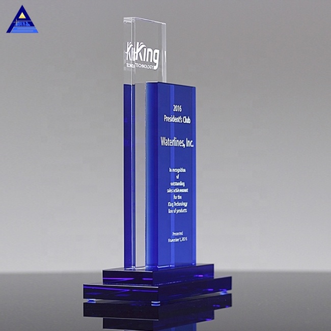 Customized Logo Engraving Pacific Award Trophy Cheap Glass Trophy Award
