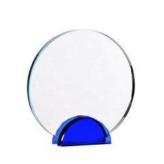 Modern Design Color Transparent Round Shape Crystal Blank Trophy For Office Gift