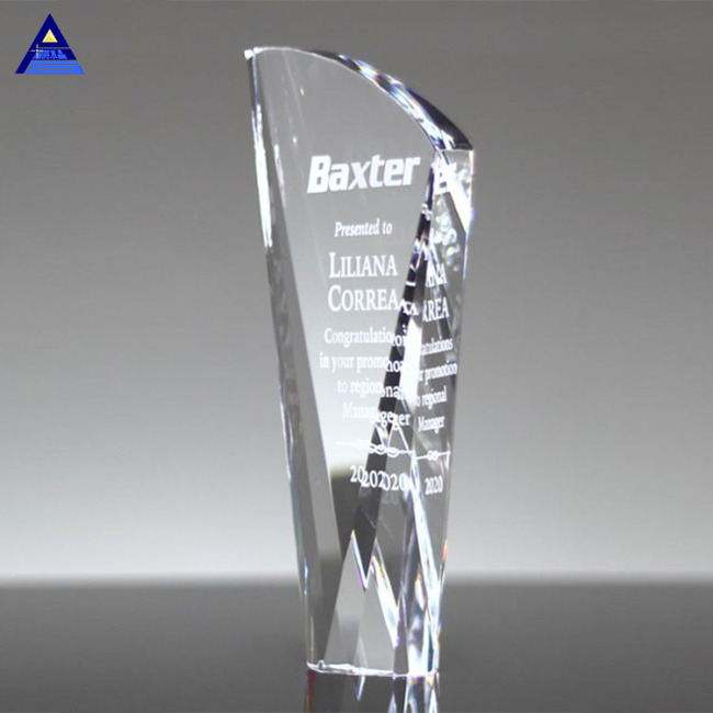 Promotional Product Custom Crystal  Flame Trophy For Cooperation Award