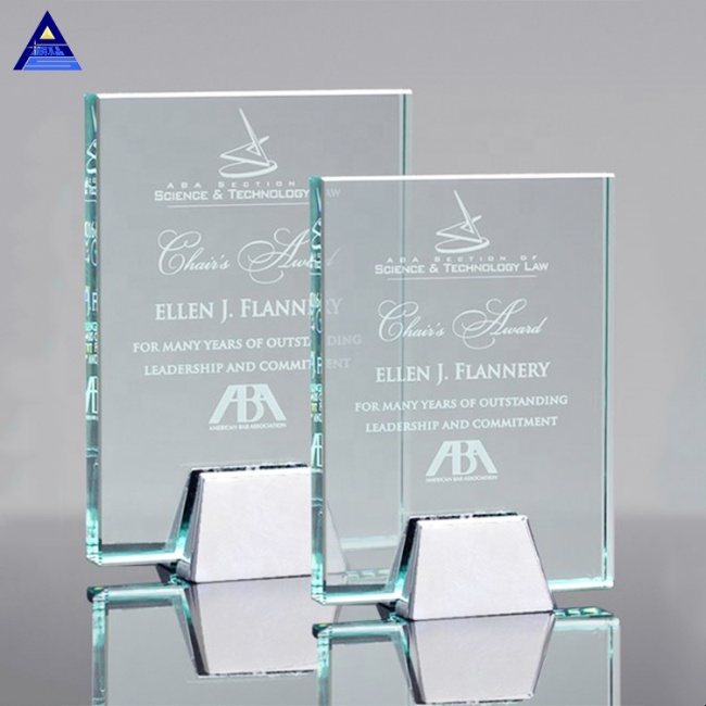 Hot Sale Clear Crystal Glass Jade Award Business Gift With Logo