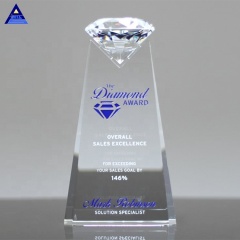 Cristal de diamant en verre de cristal clair à grande essence décorative à facettes