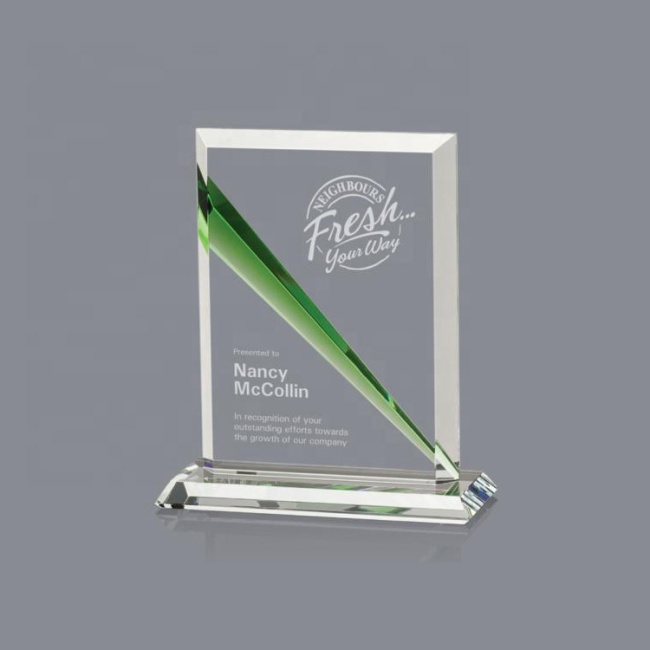 Latest Design Promotional Unique Shape Sublimation Blank Crystal Trophy Plaque For Custom Medal
