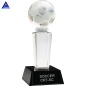 2020 High quality Custom Design Logo Engraving Crystal Glass Soccer Trophy