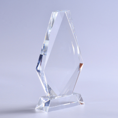 Engravable Custom Cheap Creative Quadrilateral Crystal Trophy With Clear Base