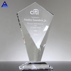 Trophée de récompense de grattoir de ciel de cristal, ébauches de trophée de verre de cadeau en verre de cristal