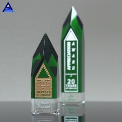 New Style Top Quality K9 Custom Obelisk Award Green Crystal Trophy For Souvenir