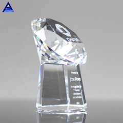 Trophée en forme de diamant en cristal clair de Pujiang Factory