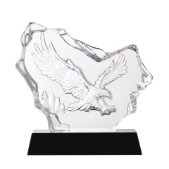 Trophée de prix de gros Cadeau promotionnel Petits cadeaux corportae Figurine Crystal Eagle